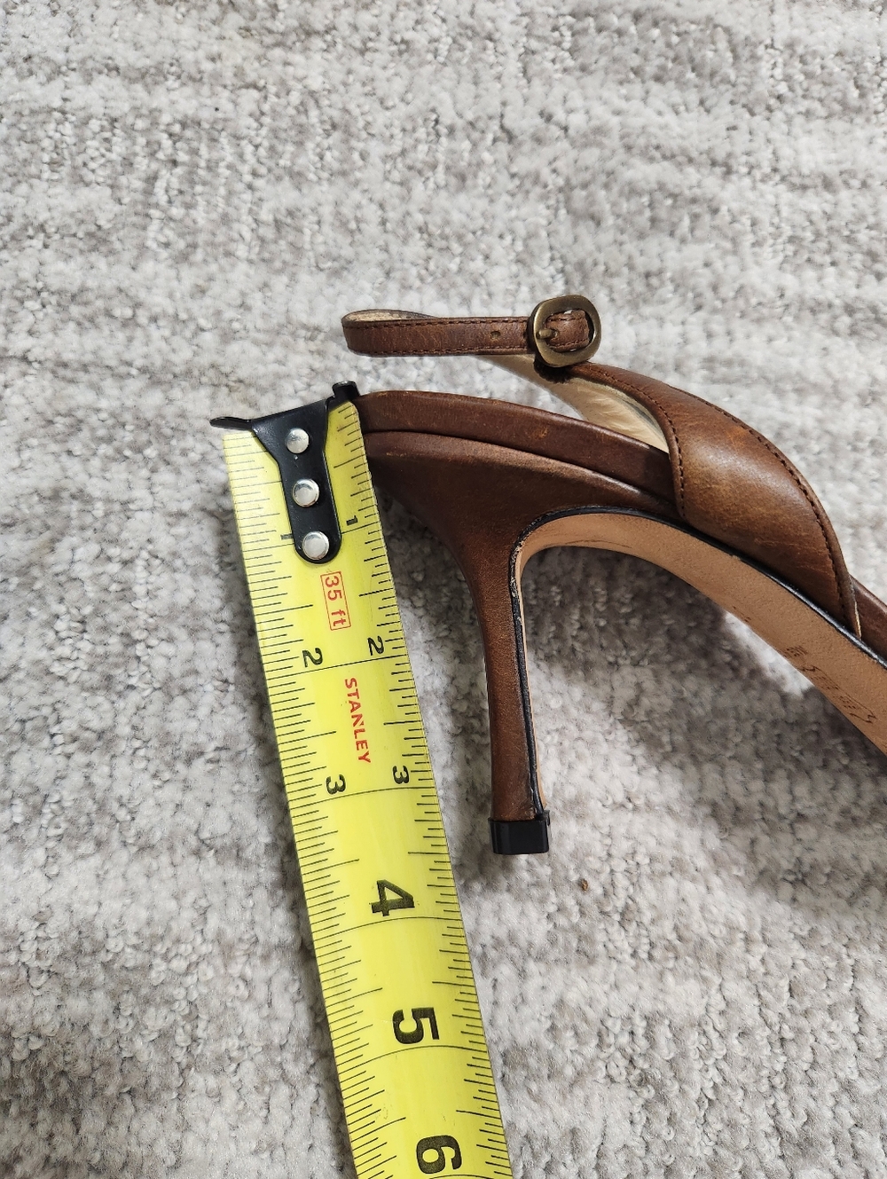 Jimmy Choo women's point toe slingback leather heels brown size 37 IT or 7 US - Picture 10 of 10